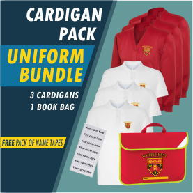 Bundle offer of 3 Cardigans, 3 poloshrts and a Book Bag! FREE name tapes