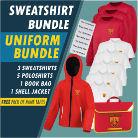Bundle offer of 3 Sweatshirt, 5 poloshrts, 1 Fleece Jacket and a Book Bag! FREE name tapes